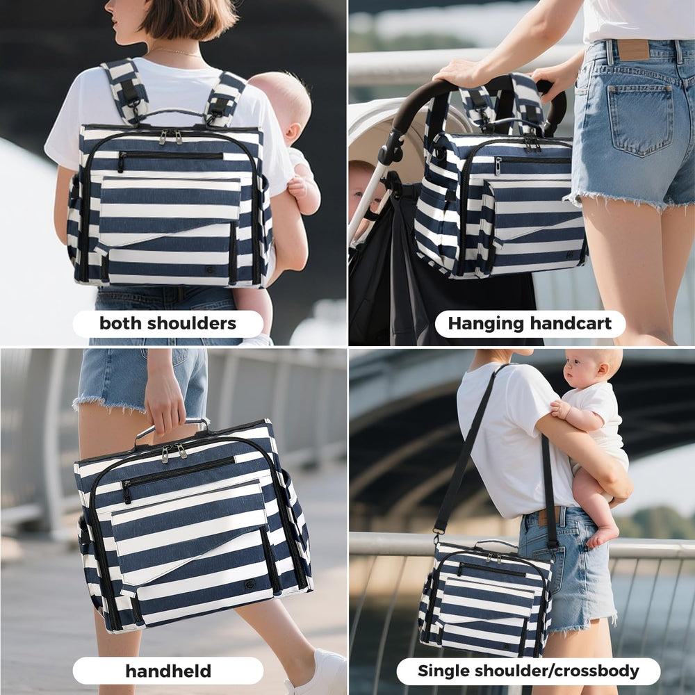 ALLCAMP diaper backpack water-resistant inner surfaces simplify cleaning and maintenance.