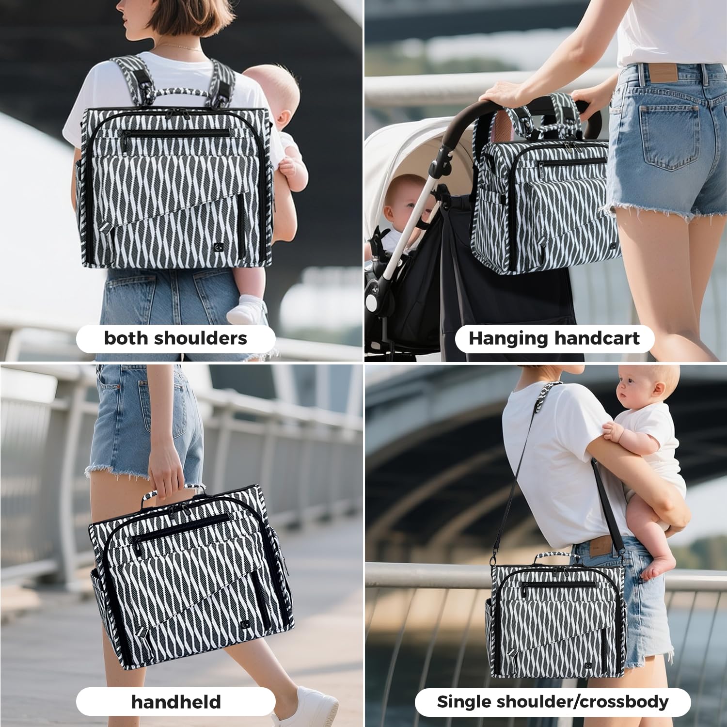 ALLCAMP Diaper Backpack metal hardware offers durable, long-lasting quality