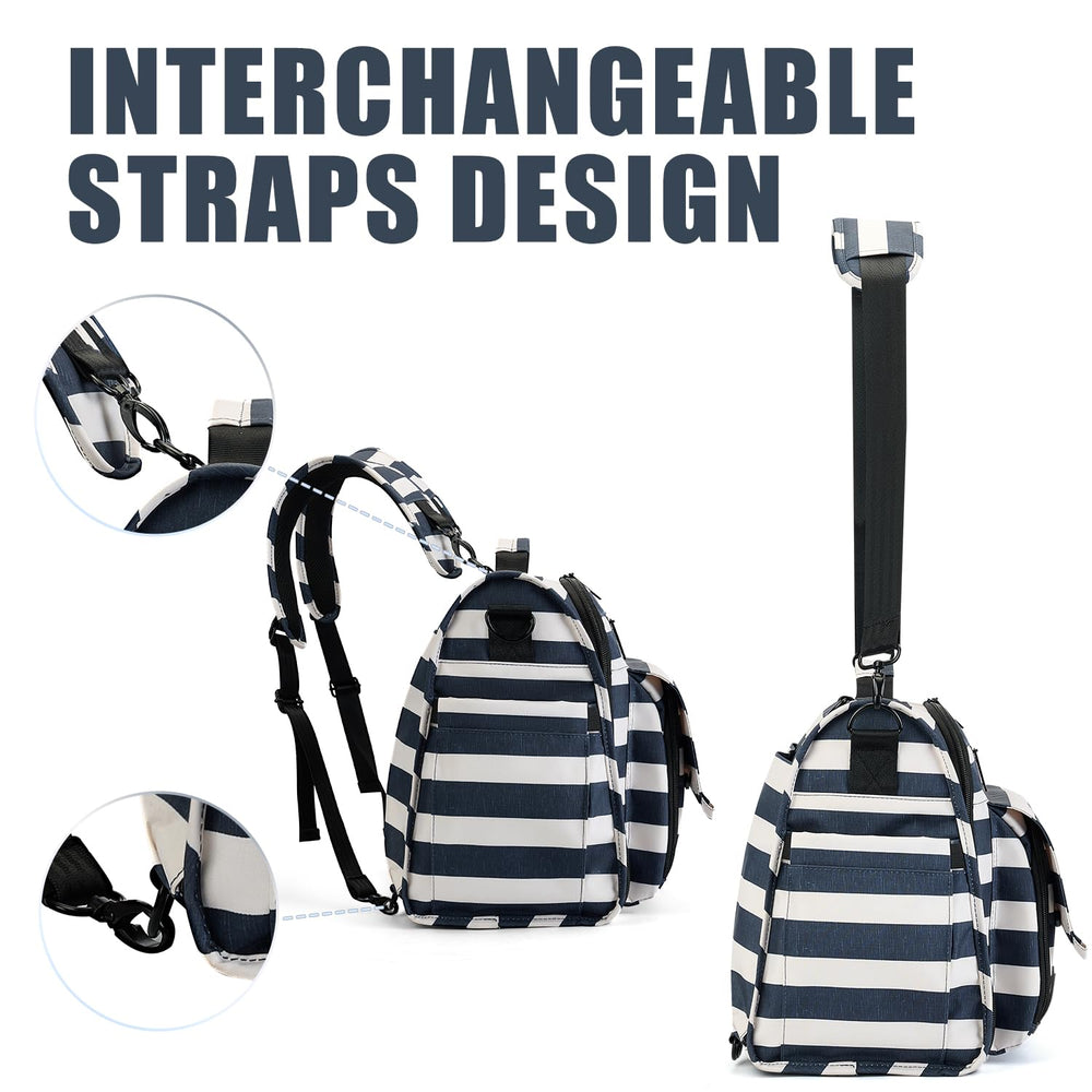 ALLCAMP diaper backpack stroller hooks and wide opening facilitate easy reach and attachment.