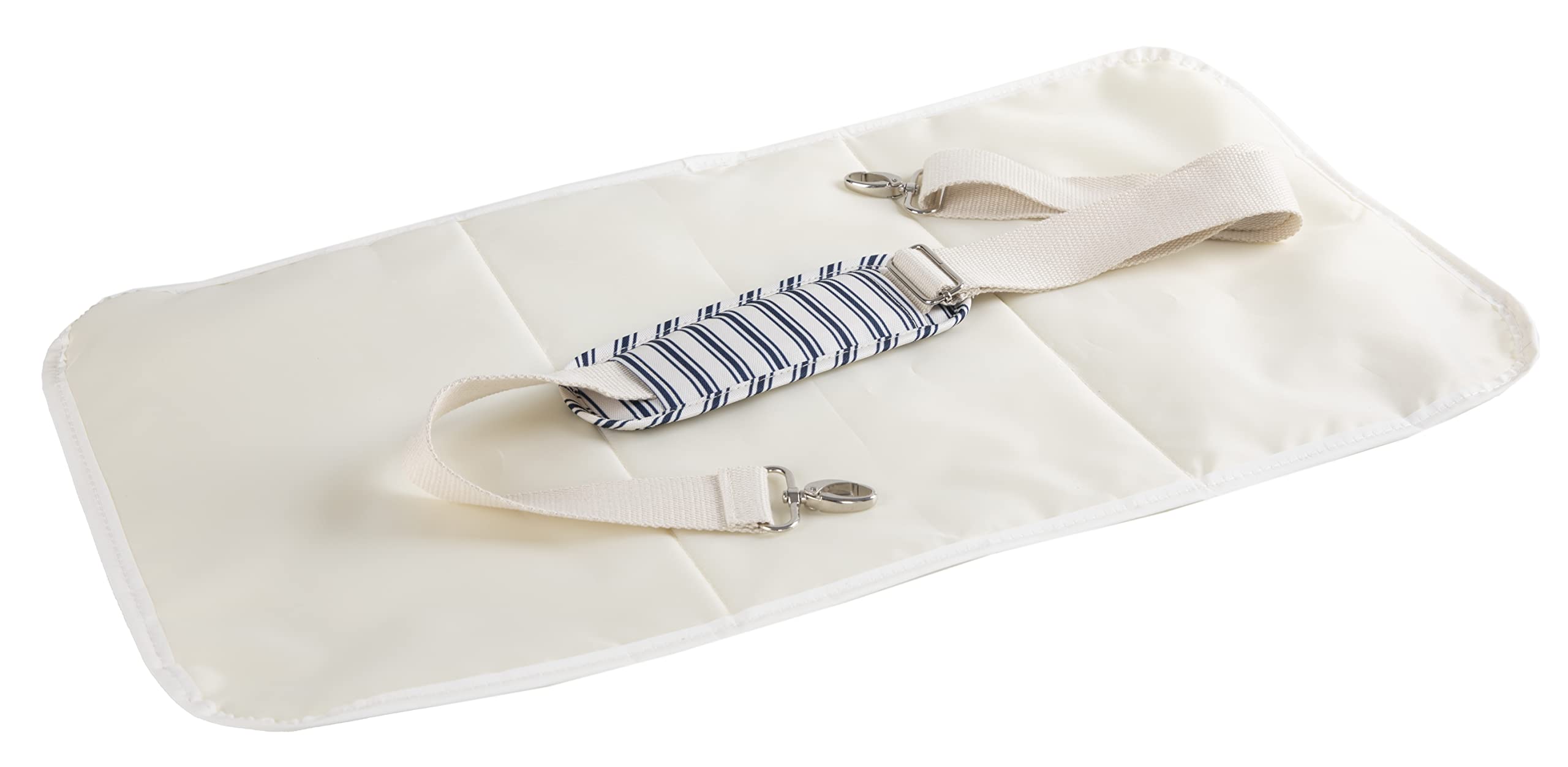 ALLCAMP diaper backpack blue stripe stroller hooks for hands-free outings.