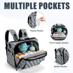ALLCAMP Diaper Backpack with stroller hooks for hands-free errands