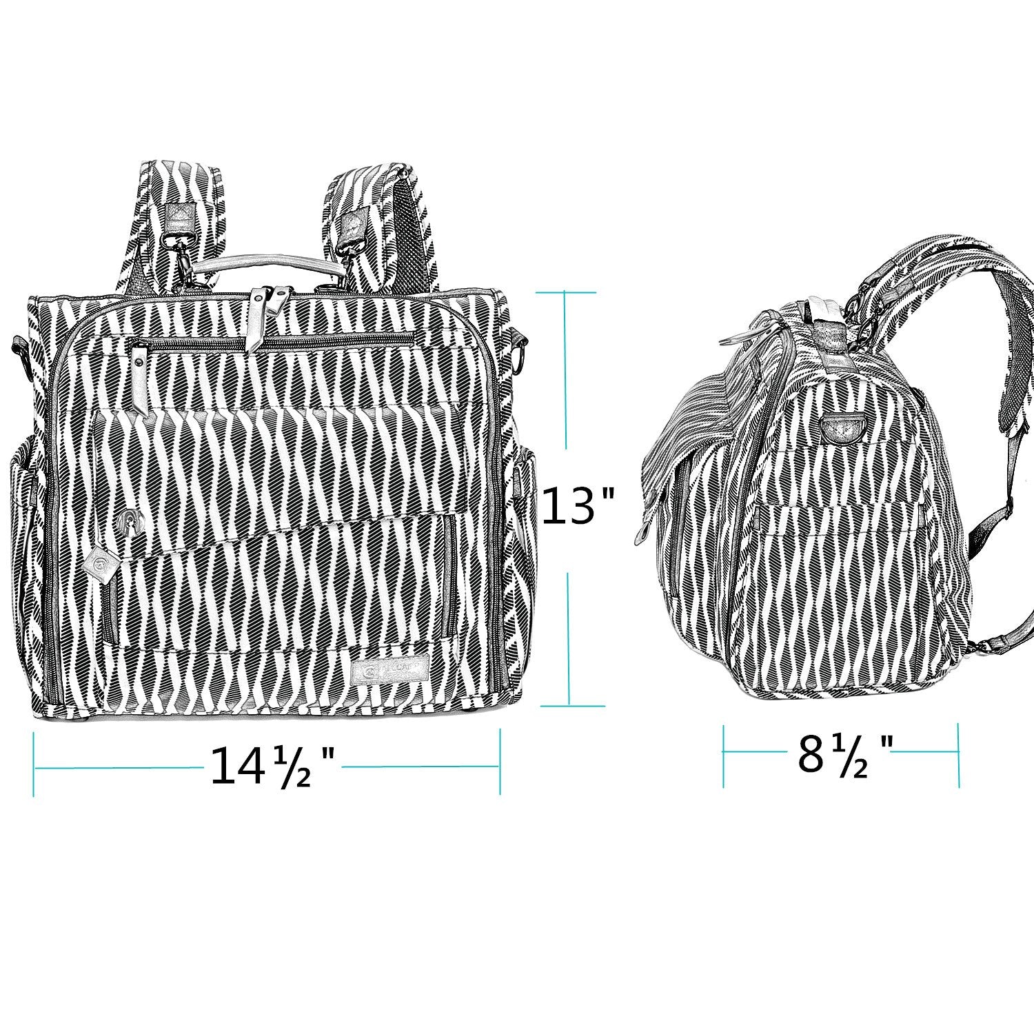 ALLCAMP Diaper Backpack zebra-pattern adds stylish visibility