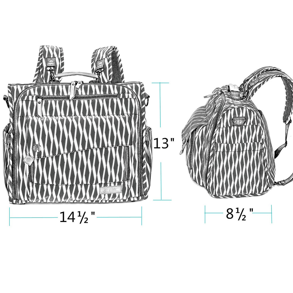 ALLCAMP Diaper Backpack zebra-pattern adds stylish visibility