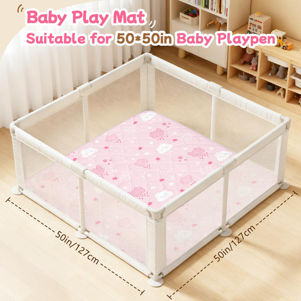 Alldomess baby play mat anti-slip backing keeps crawlers steady.