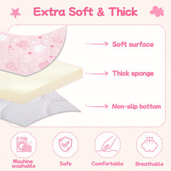 Alldomess cushioned-top surface supports gentle rolling and play.