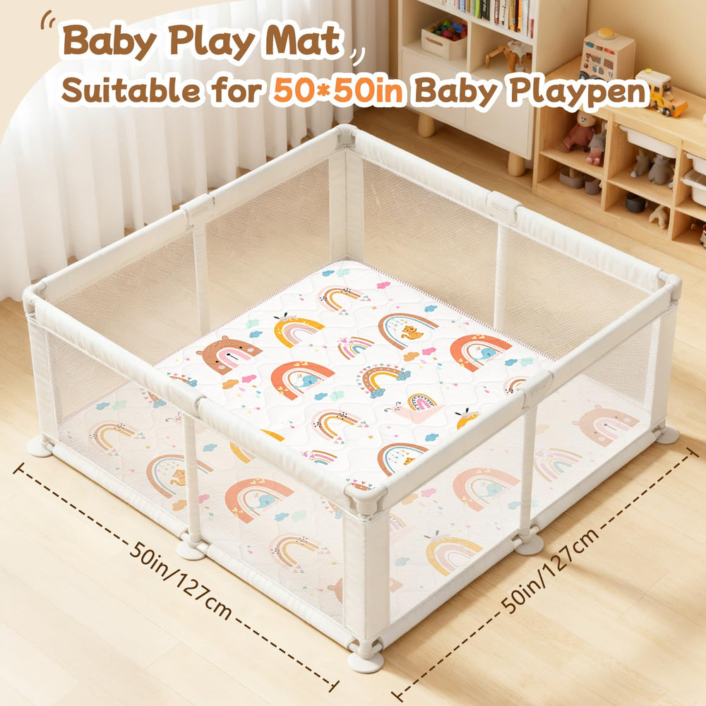 alldomess boho rainbow pattern playmat bright design stimulates curiosity during playtime