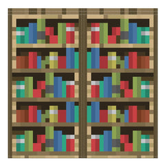 Allenjoy Pixelated Bookshelf Curtains window view in a bright kid's room