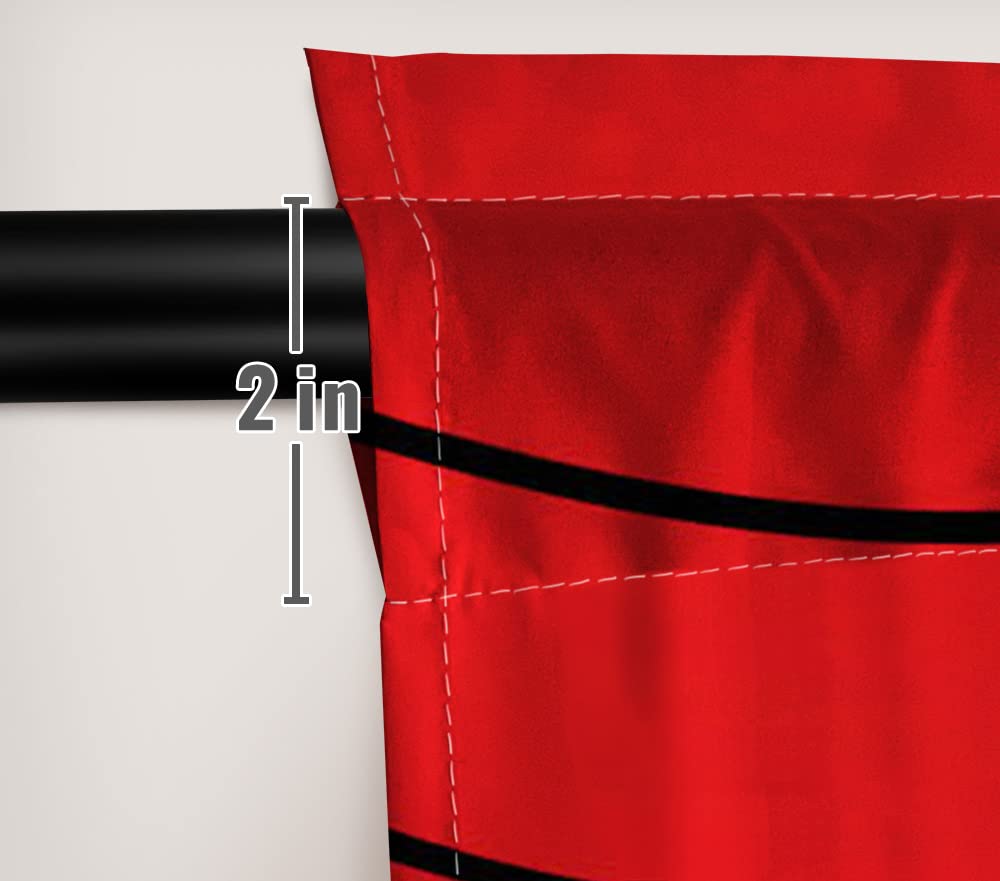 Allenjoy Spider Web curtain set features a 2 inch rod pocket compatible with standard rods.