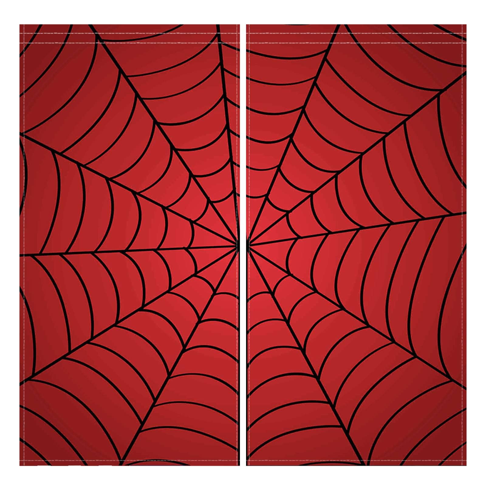 Allenjoy Spider Web curtains in a boy room window view highlight playful décor.