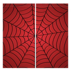 Allenjoy Spider Web curtains in a boy room window view highlight playful décor.
