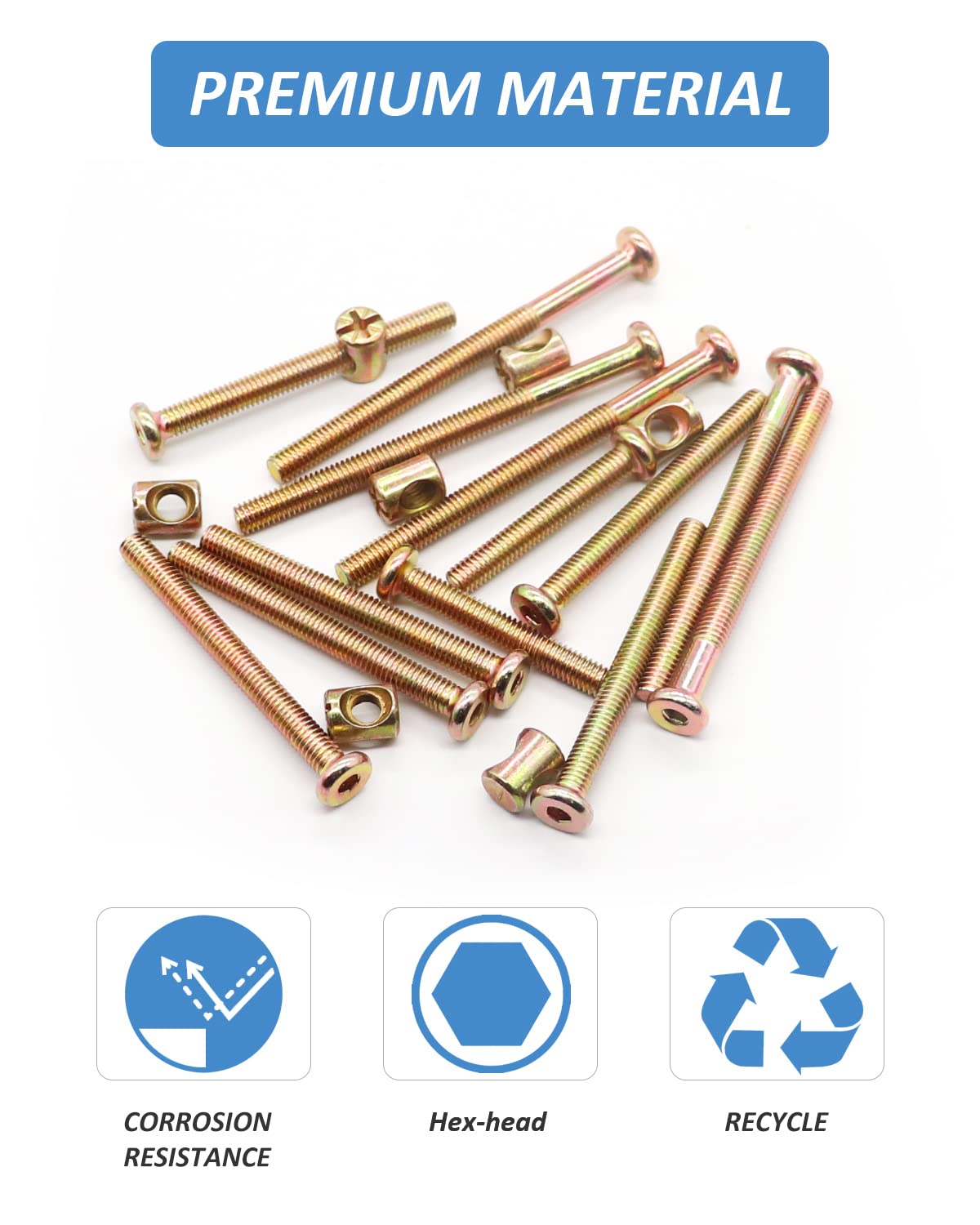 ALLWIN m6 screw lengths 40-80mm show compatibility with many cribs