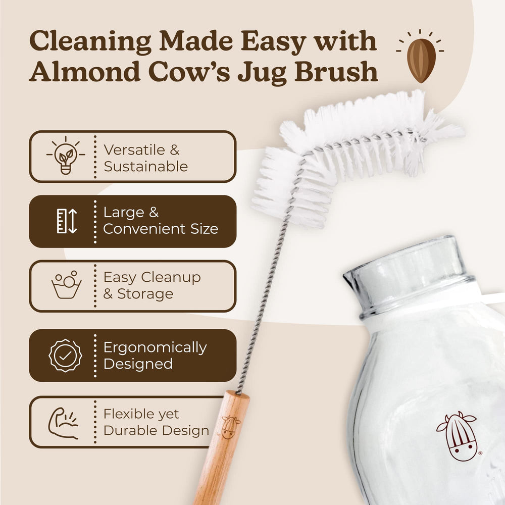 Almond Cow premium bristles clean glassware without scratching delicate surfaces