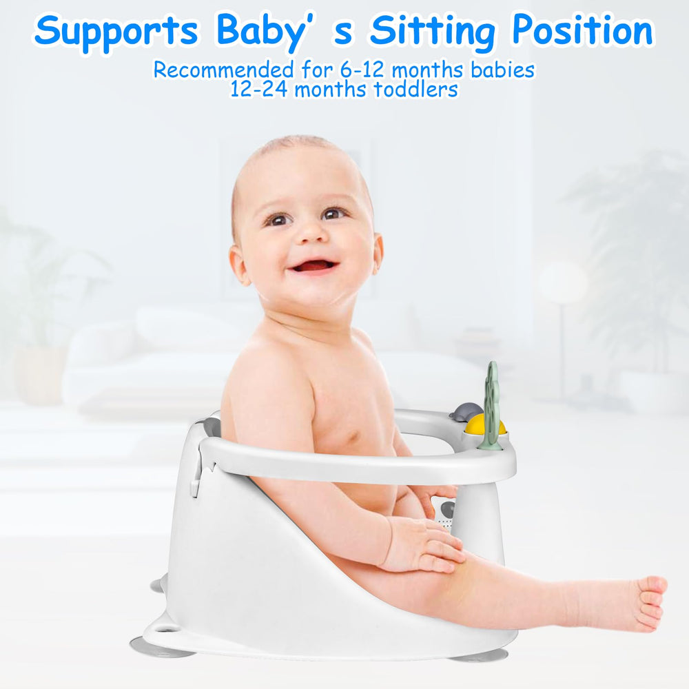 ALNUY baby bath seat soft anti slip cushion supports comfortable bath.