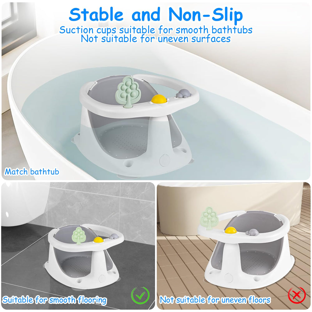 ALNUY baby bath seat accessories add play and engagement during bath time.