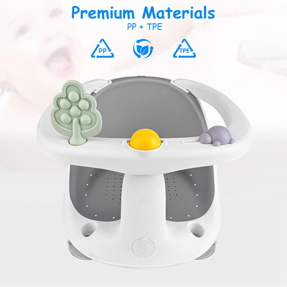 ALNUY baby bath seat gray design is easy to clean.