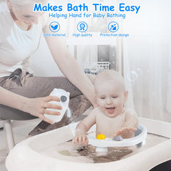 ALNUY baby bath seat with rinse cup enables quick rinsing after soap time.