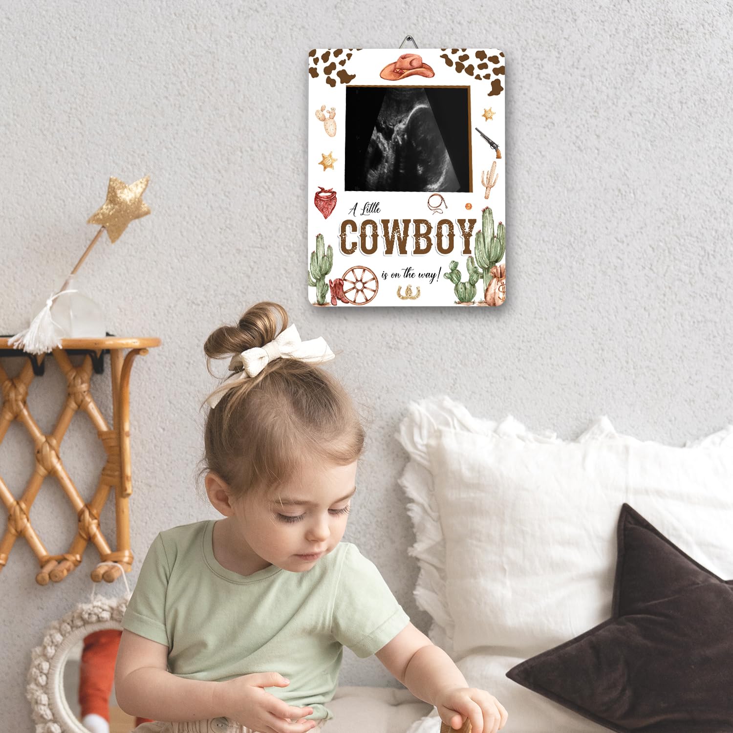 ALodr Cowboy Frame wall hanging shows space-saving keepsake option