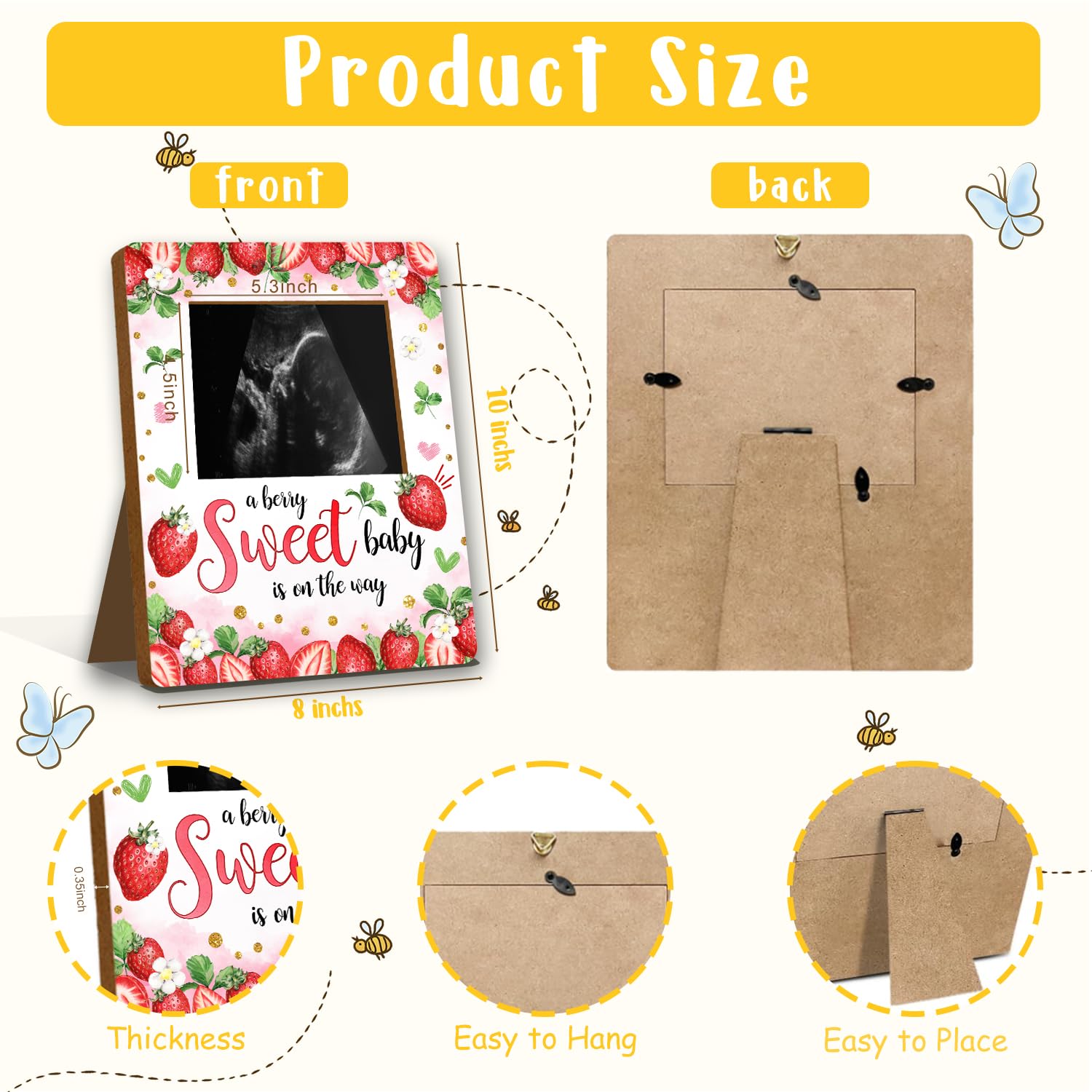 ALodr strawberry ultrasound slot for 4.3x5.3 inch memories