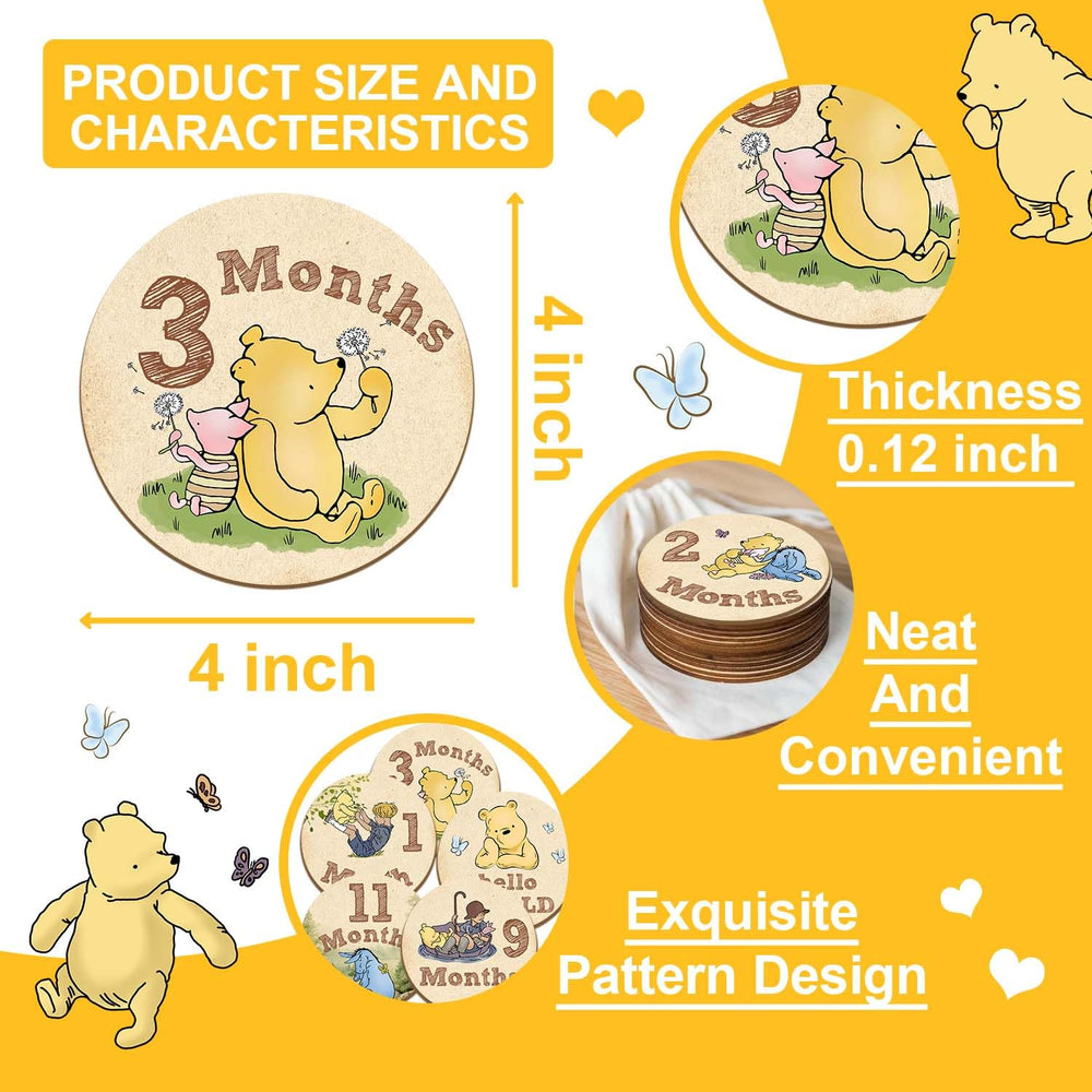 ALodr Winnie double-sided design wooden signs offering monthly layout options