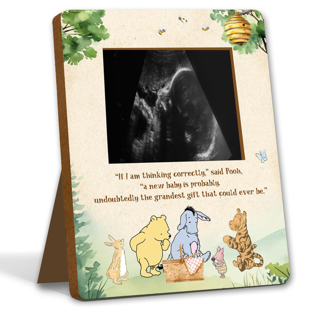 ALodr Winnie milestone frame front view perfect for ultrasound or milestone photo display.