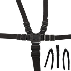 Alovexiong 5 Point Harness shoulder straps close-up showing sturdy buckles for secure baby safety.