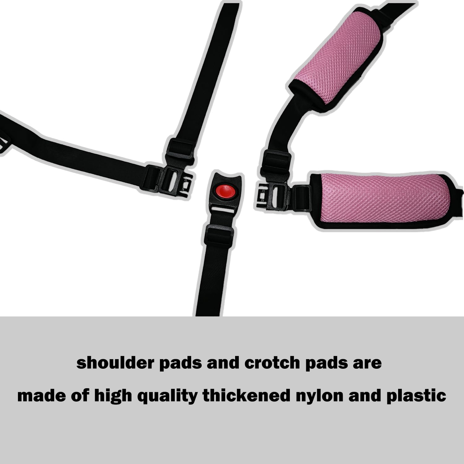 Alovexiong quick installation on stroller or dining chair closeup.