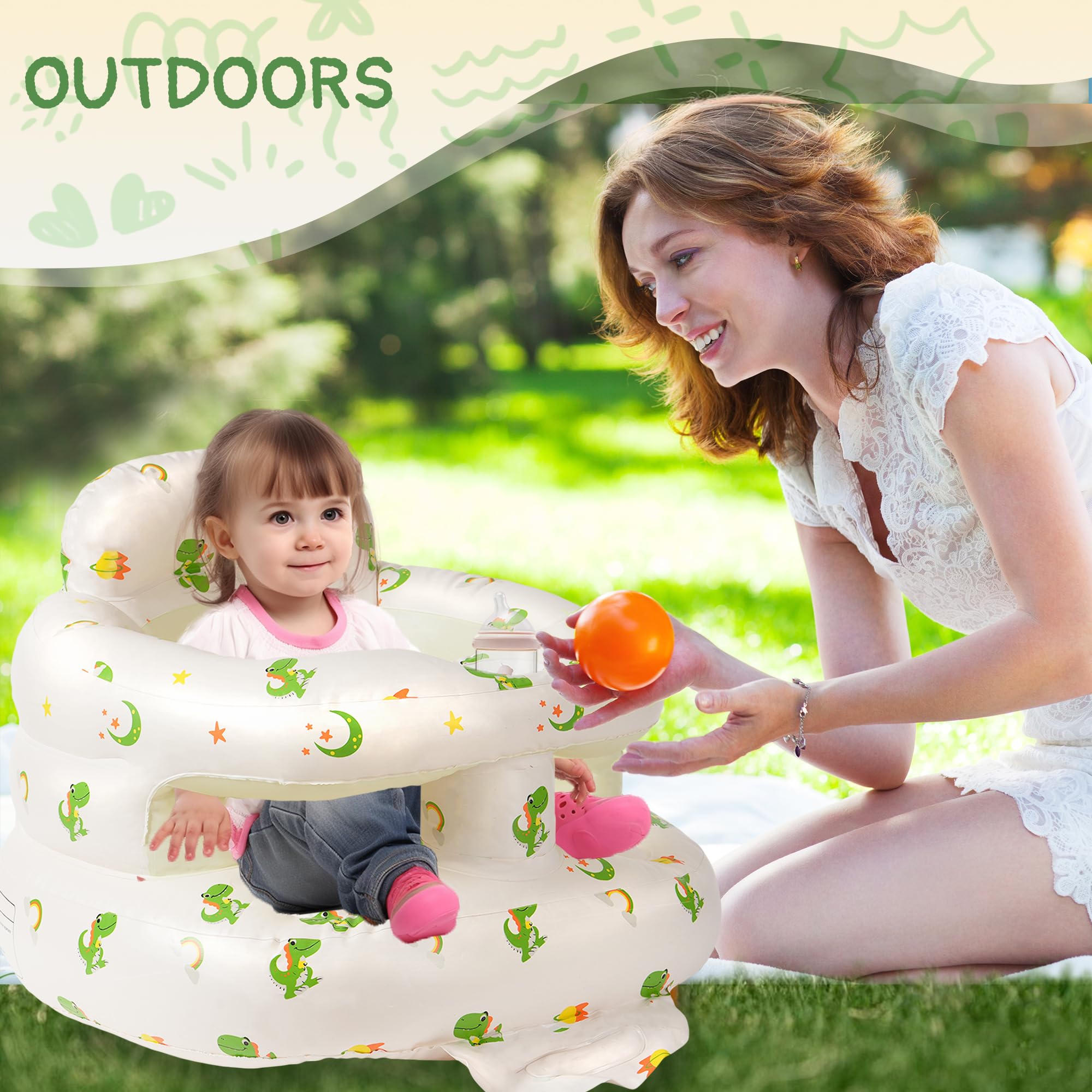 Aloxina seat features non-slip base and breathable air holes for cool, secure use.