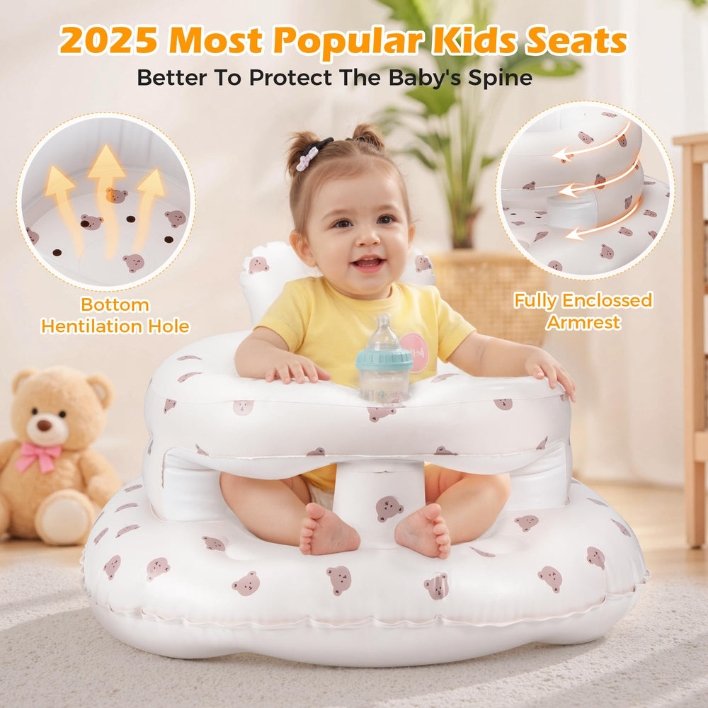 Aloxina bear-design seat invites babies to enjoy floor time.