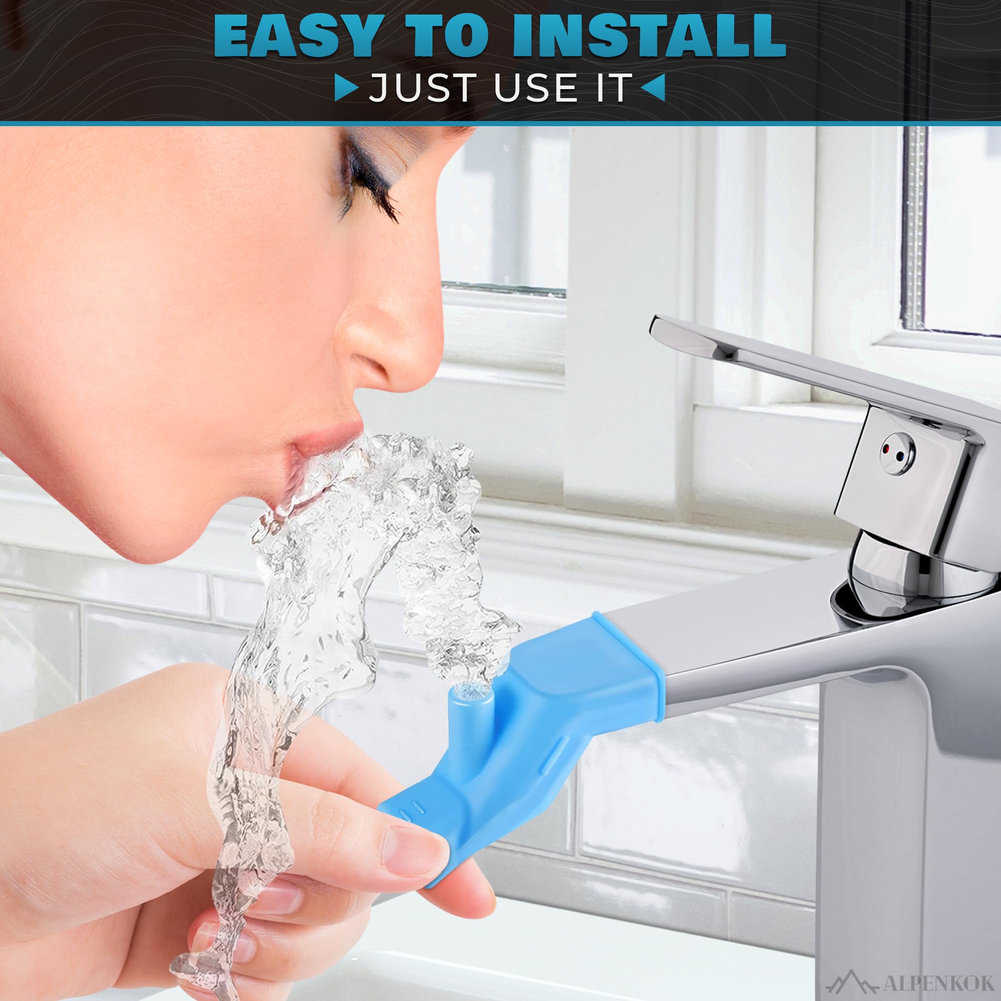 Alpenkok easy-installation guide shown without tools.