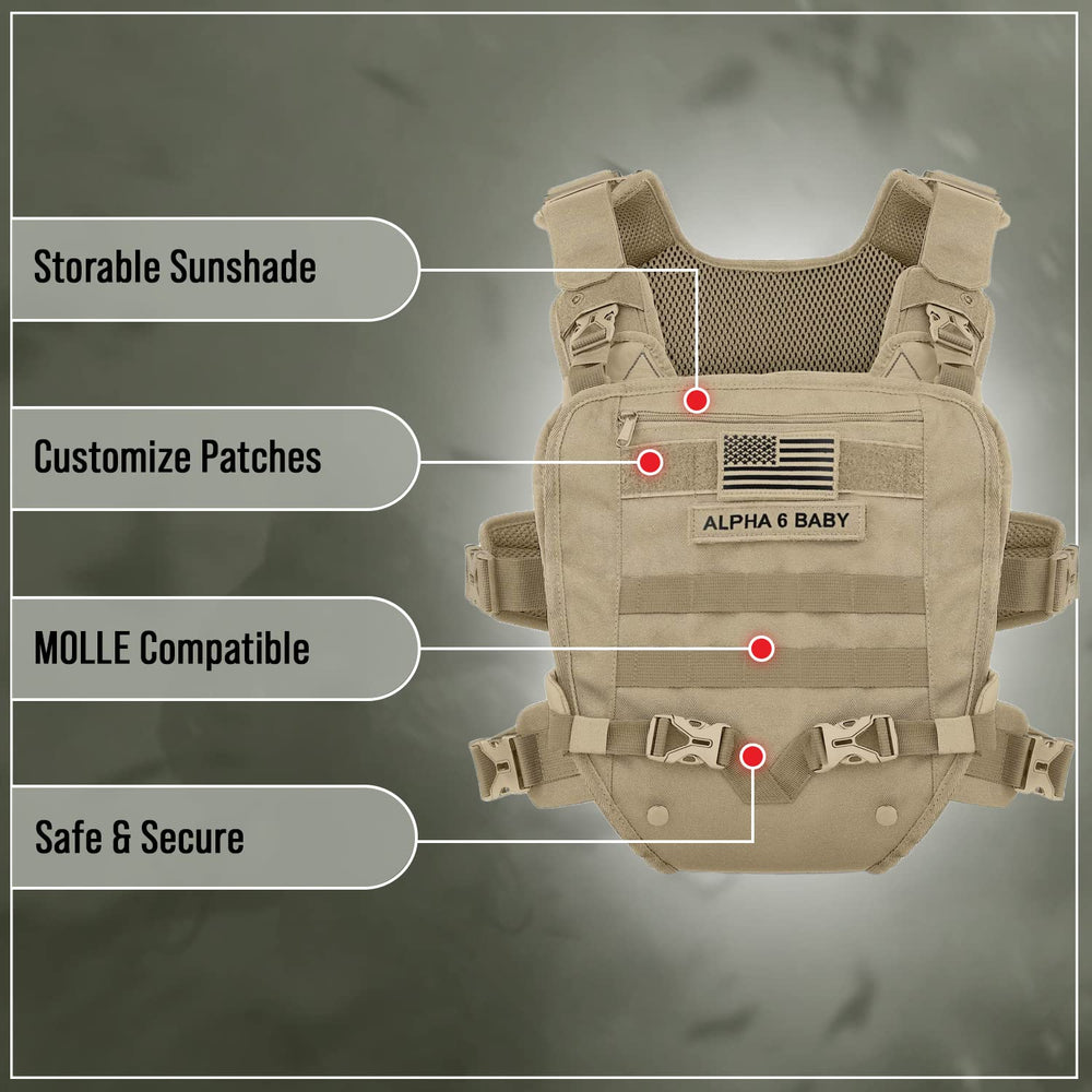 Alpha Six Baby Carrier lumbar-support back panel eases long carries.