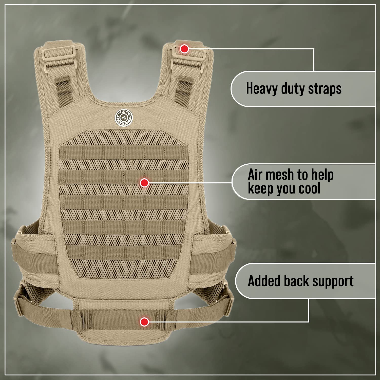 Alpha Six Baby Carrier machine-washable liner keeps clean during travel.