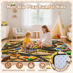 AlphabetAcre kids car rug non-slip back keeps playtime safe on any floor