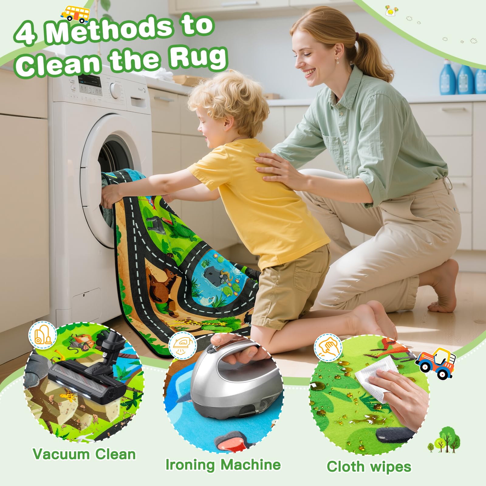 AlphabetAcre Kids Rug colorful-habitat-scenes invites nature-inspired pretend adventures.