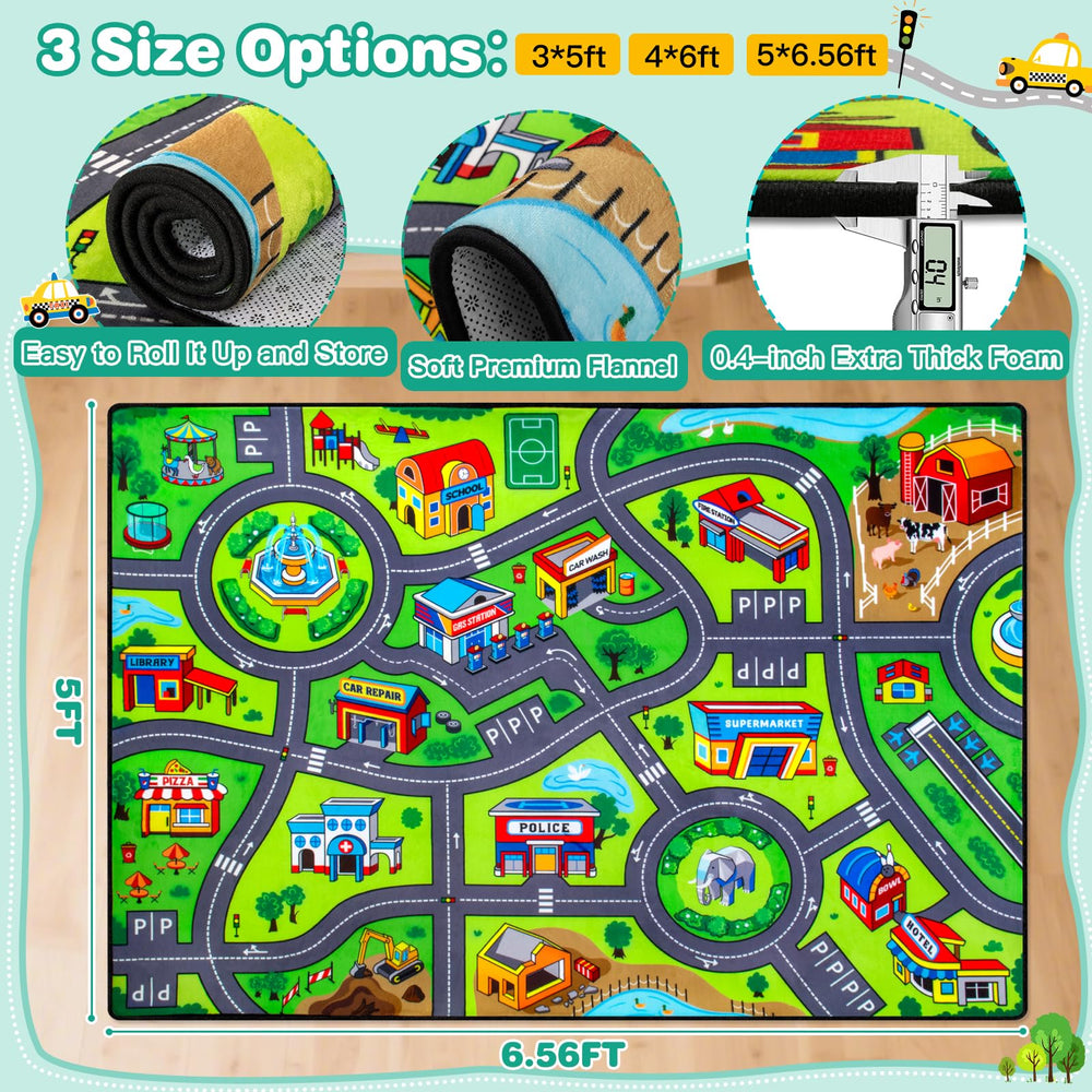 AlphabetAcre Road Rug perfect-for-playrooms supports shared play and easy room setup.