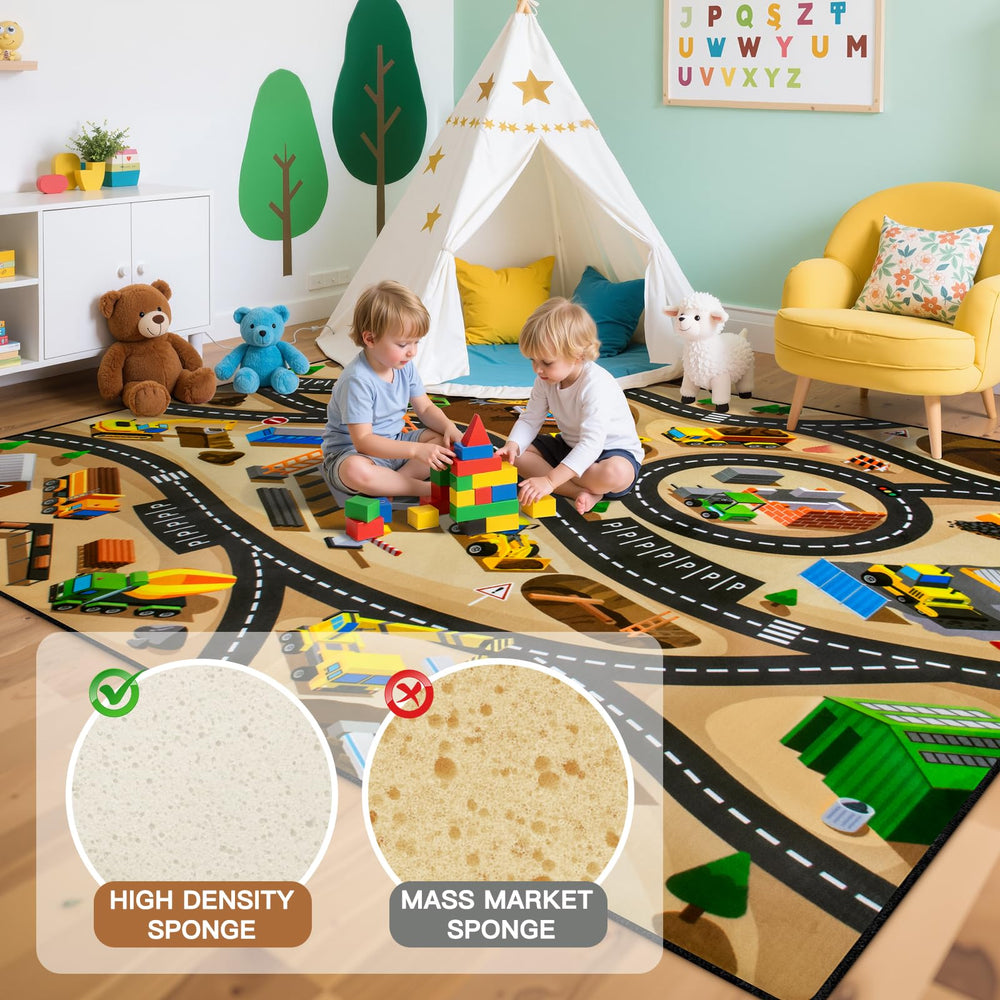AlphabetAcre stain-fade-resistant fibers keep colors bright during daily use