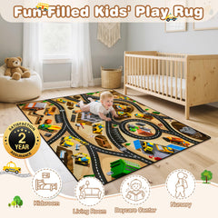 AlphabetAcre tufted-wool-rubber edges ensure durable, cozy boundaries for long play sessions