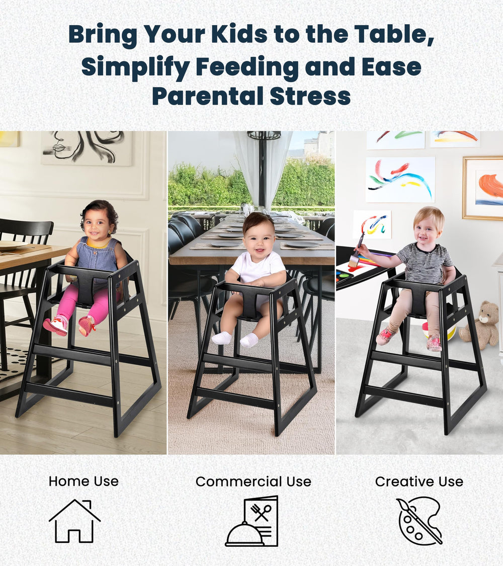 Alpine high chair accommodates babies to toddlers with adjustable seating.