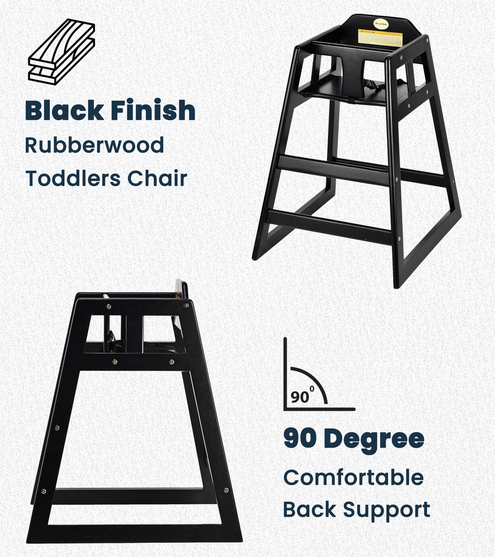 Alpine high chair ideal for restaurant settings with a compact footprint.
