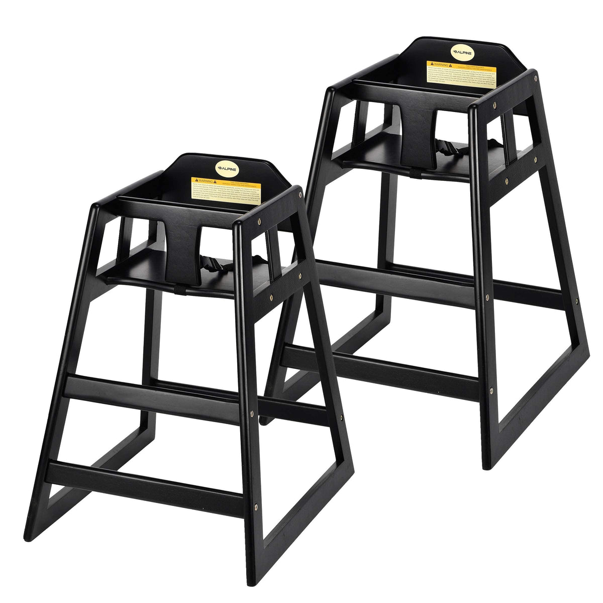 Alpine high chair with secure harness delivers safe mealtimes for babies.