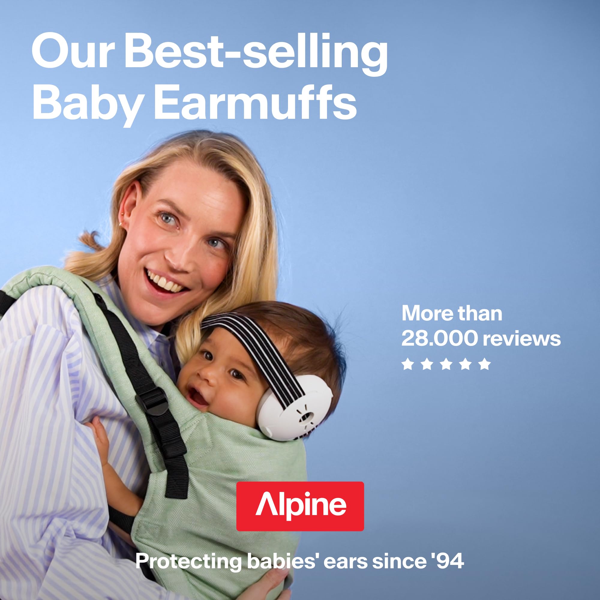 Blue Alpine Muffy may help improve baby sleep during noisy outings.