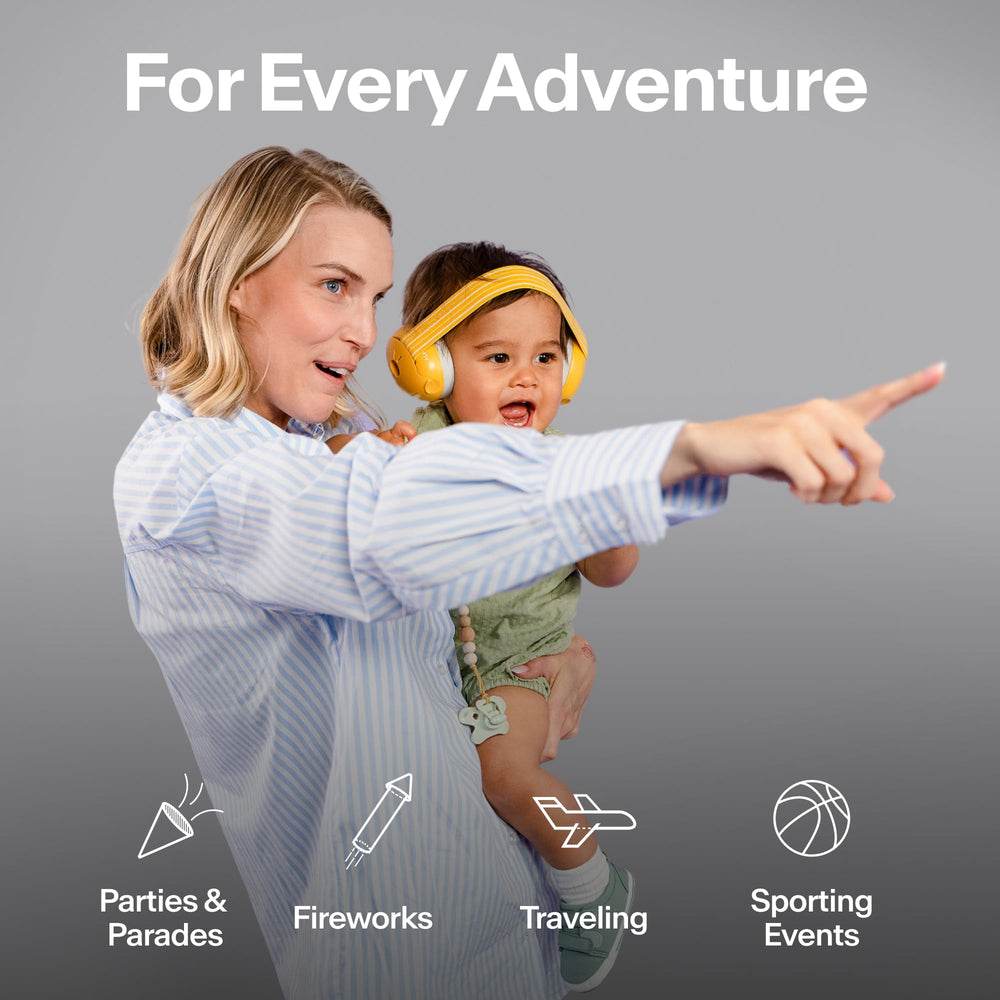 Alpine Muffy Baby travel-ready use case with compact protective casing.