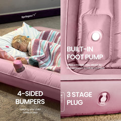 Alpine Ridge pink bed built-in pump inflates quickly for hassle-free setup.