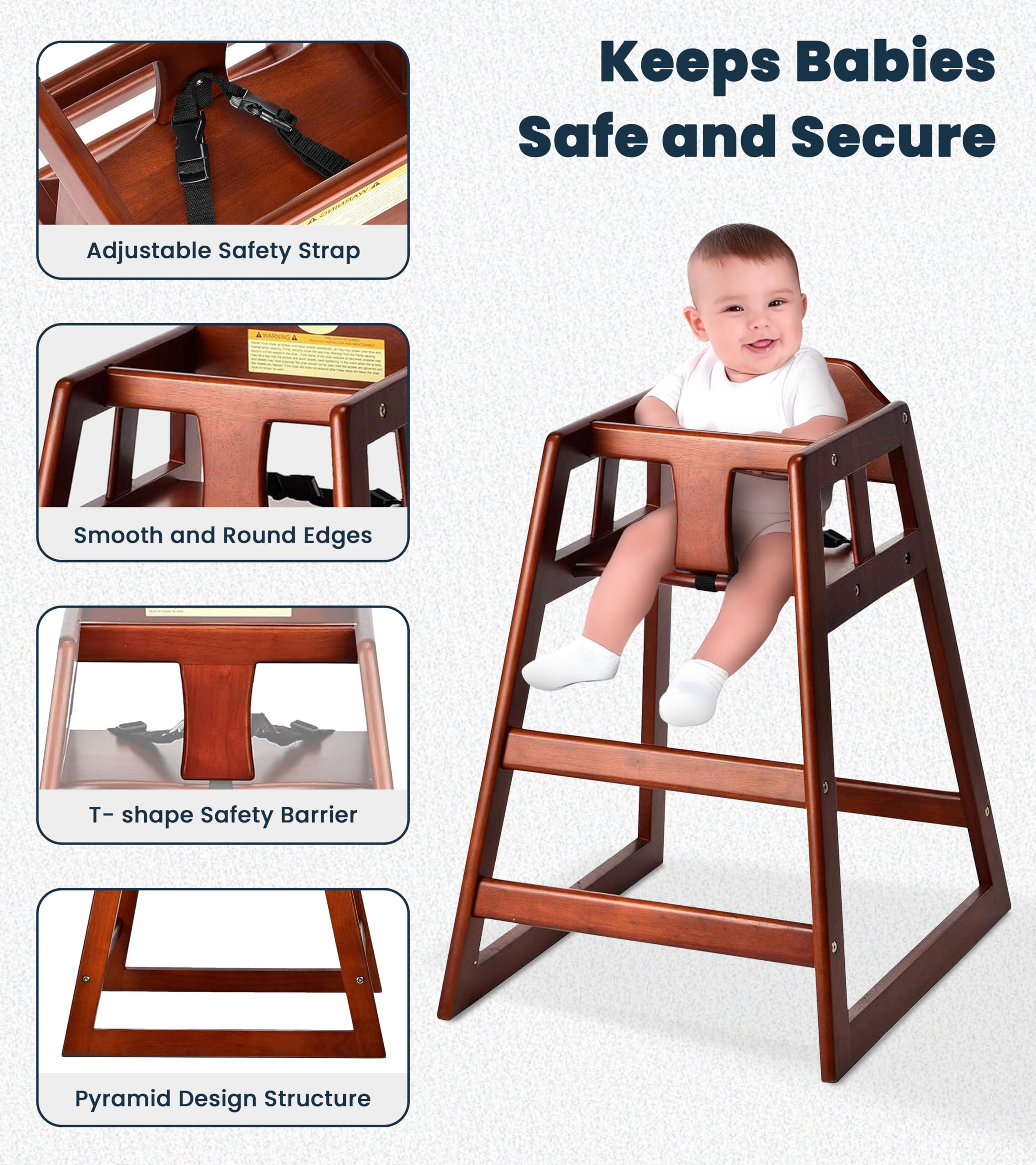 Alpine stackable high chair design saves space in busy dining areas