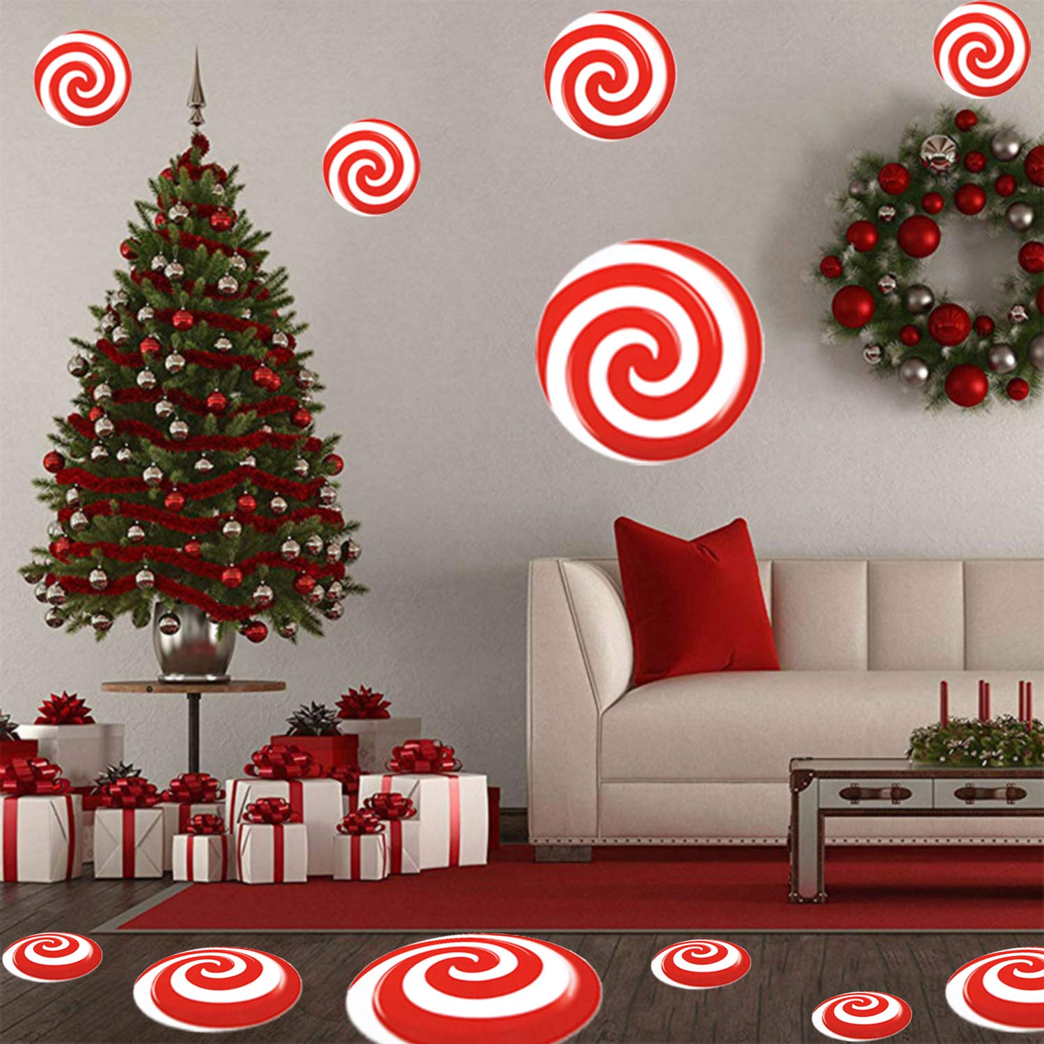 Alpurple peppermint floor decal 6-inch design A perfect for small-space floor accents at events.