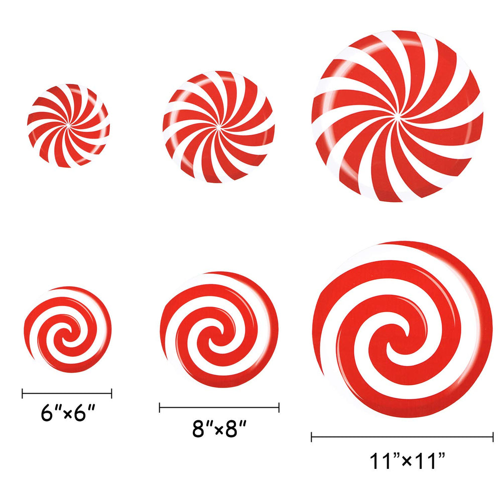 Alpurple peppermint floor decal 8-inch design A ideal for entrances and playful decor.