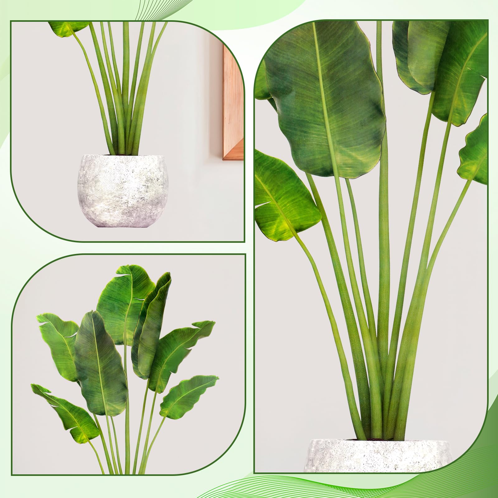 Alrhso plant wall stickers have strong adhesion and clean removal on dry smooth surfaces.
