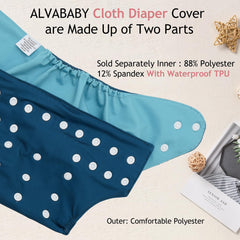 ALVA diaper cover side view highlights the waistband and wing-snap protection.