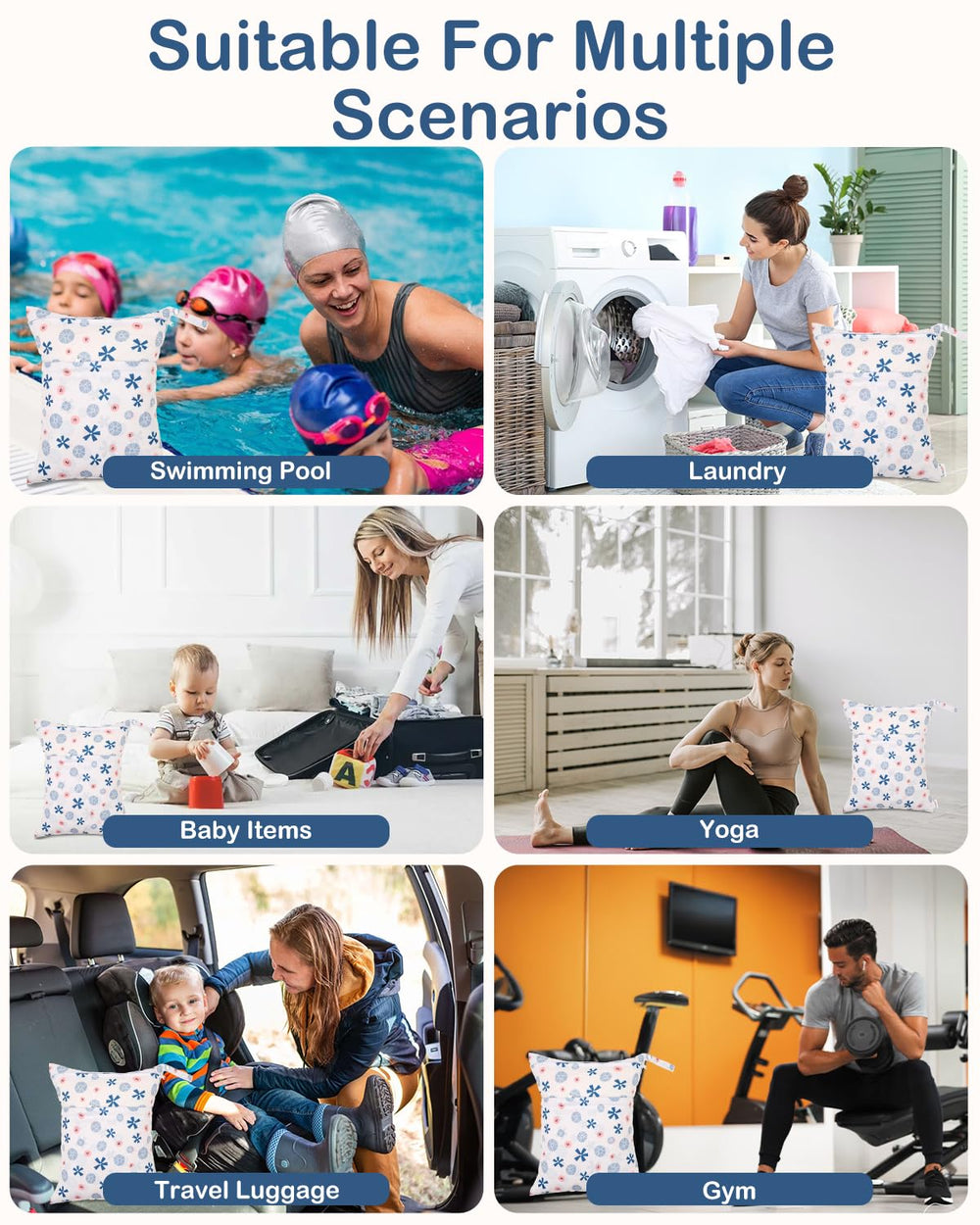 ALVABABY waterproof polyester keeps contents dry at beach or pool.