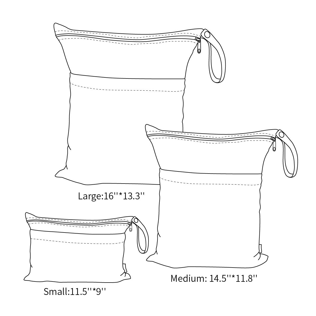 ALVABABY double-zipper wet-dry design separates wet and dry items.