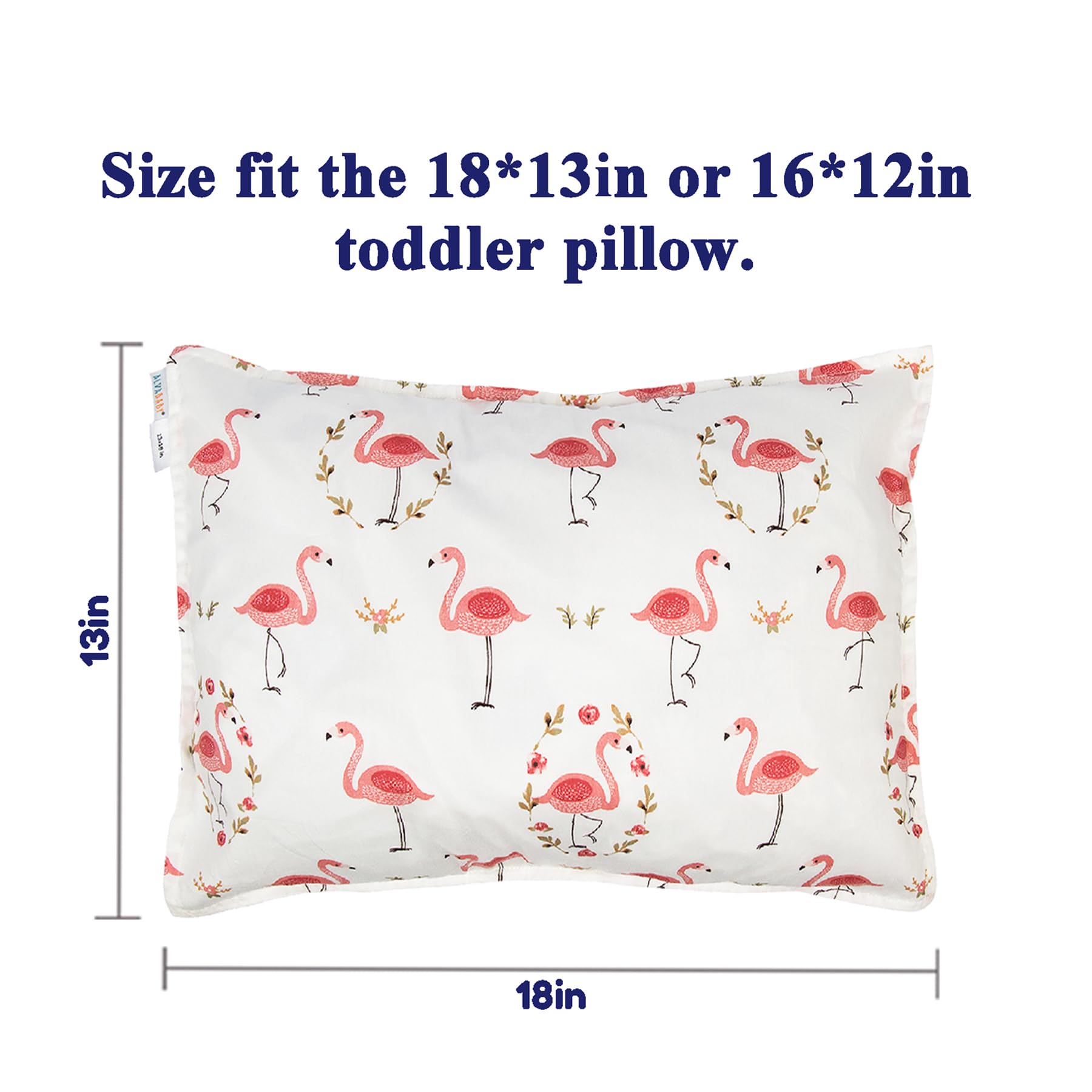 ALVABABY 13x18-12x16 pillowcase fits small toddler pillows.